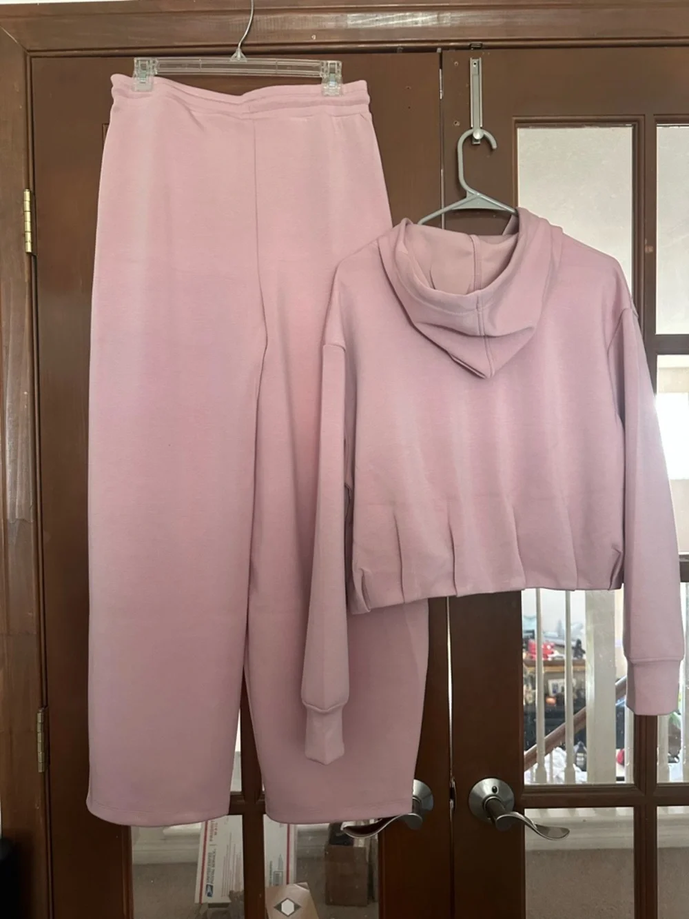 Love Tree Super Soft Zip Hoodie and Drawstring Joggers - Light Pink